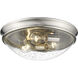 Belforge 3 Light 14 inch Brushed Nickel Flush Mount Ceiling Light
